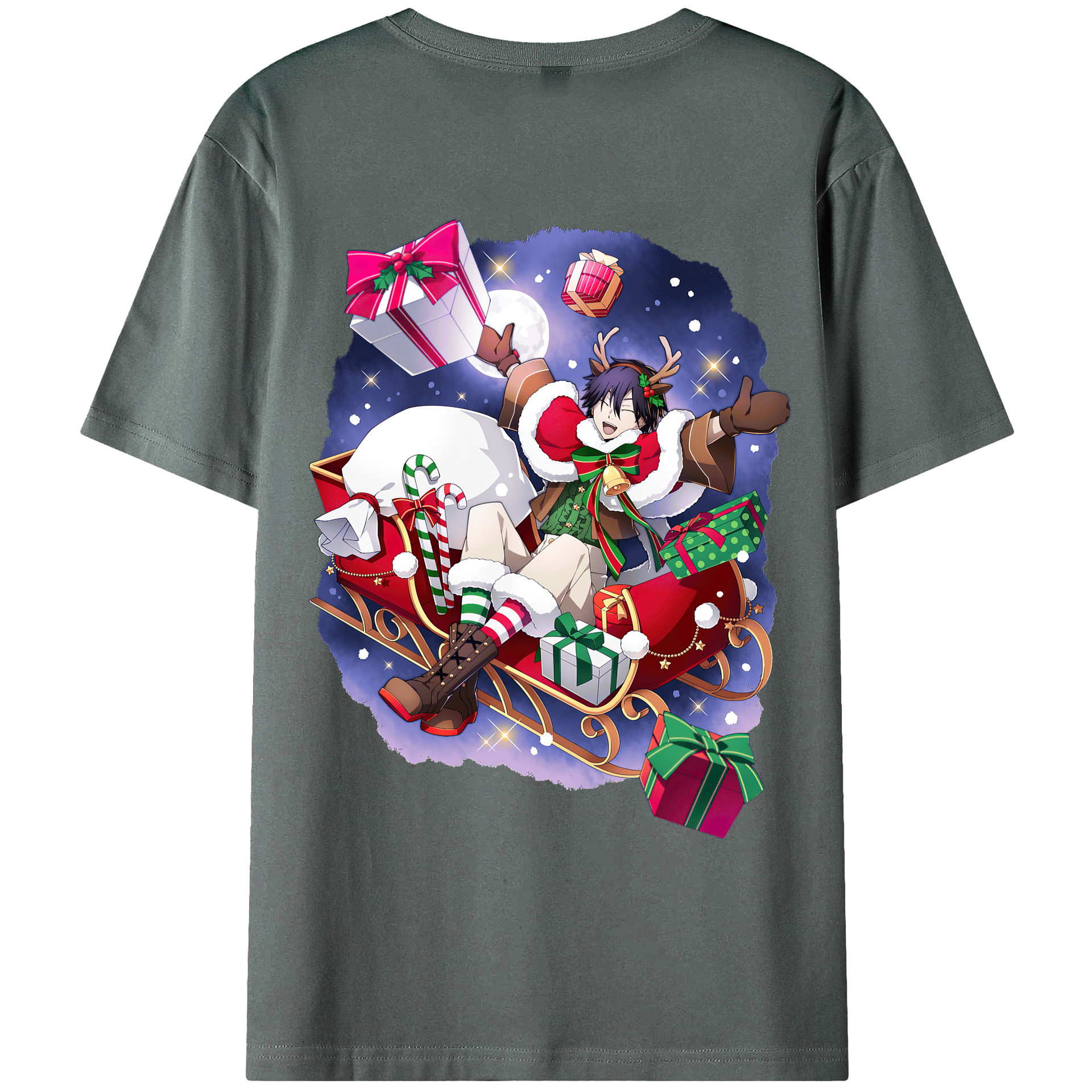 （画像用） 文豪ストレイドッグス Bungo Stray Dogs 綿100％ メンズ半袖Tシャツ（バックプリント） 通気性